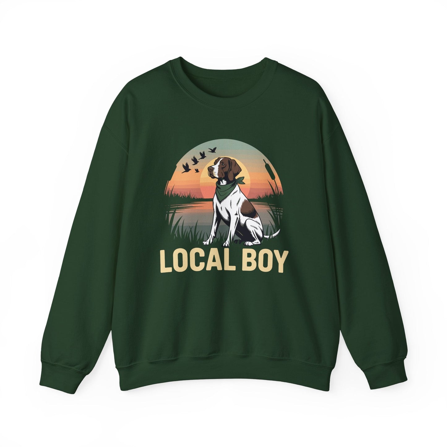 Local Boy Hunting Dog Vintage Sunset Hunting Season Sweatshirt