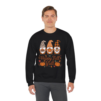 Happy Fall Y'all Gnome Pumpkin Autumn Thanksgiving Men Women Sweatshirt