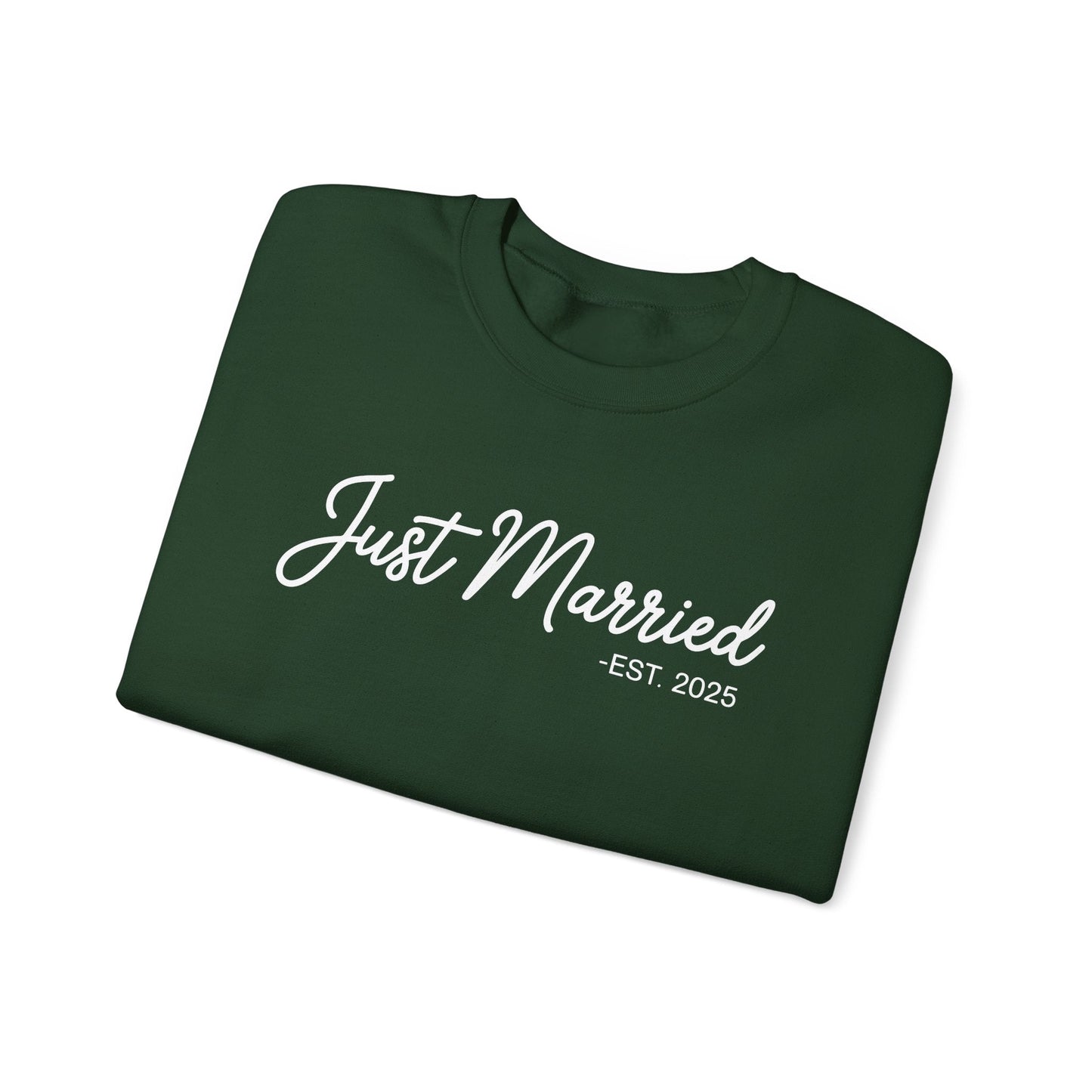 Just Married 2025 Honeymoon Wedding Couples Fiancee Sweatshirt