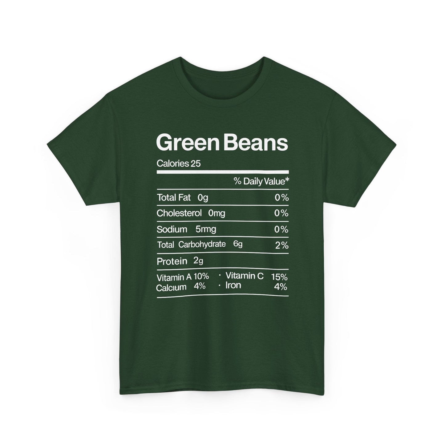 Green Beans Nutrition Facts Funny Thanksgiving Christmas T-Shirt
