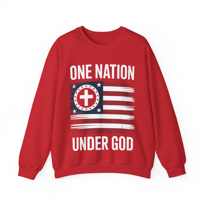 One Nation Under God Flag 4th Of July Patriotic Christian Sweatshirt