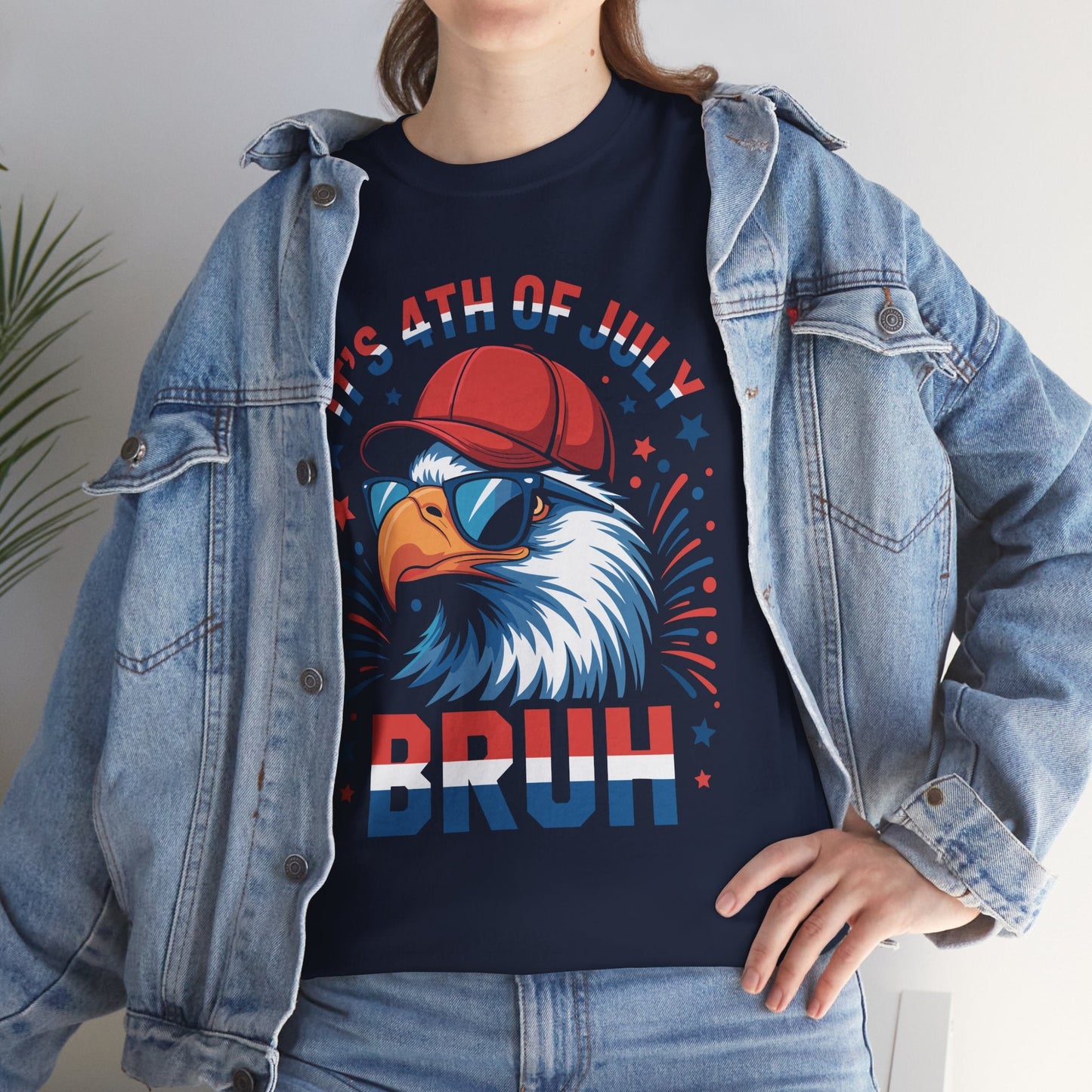 Bruh 4th Of July Boys Kids Fourth Of July Bald Eagle T-Shirt