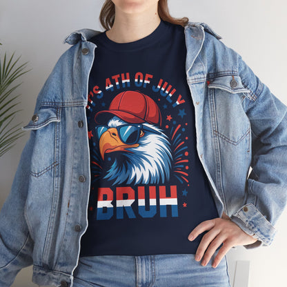Bruh 4th Of July Boys Kids Fourth Of July Bald Eagle T-Shirt