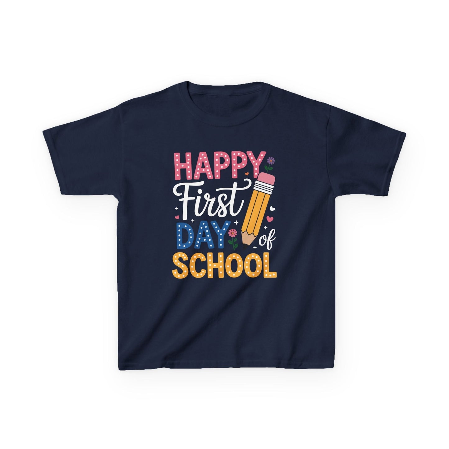 Happy First Day of School Pencil Teacher Cute Back to School T-Shirt