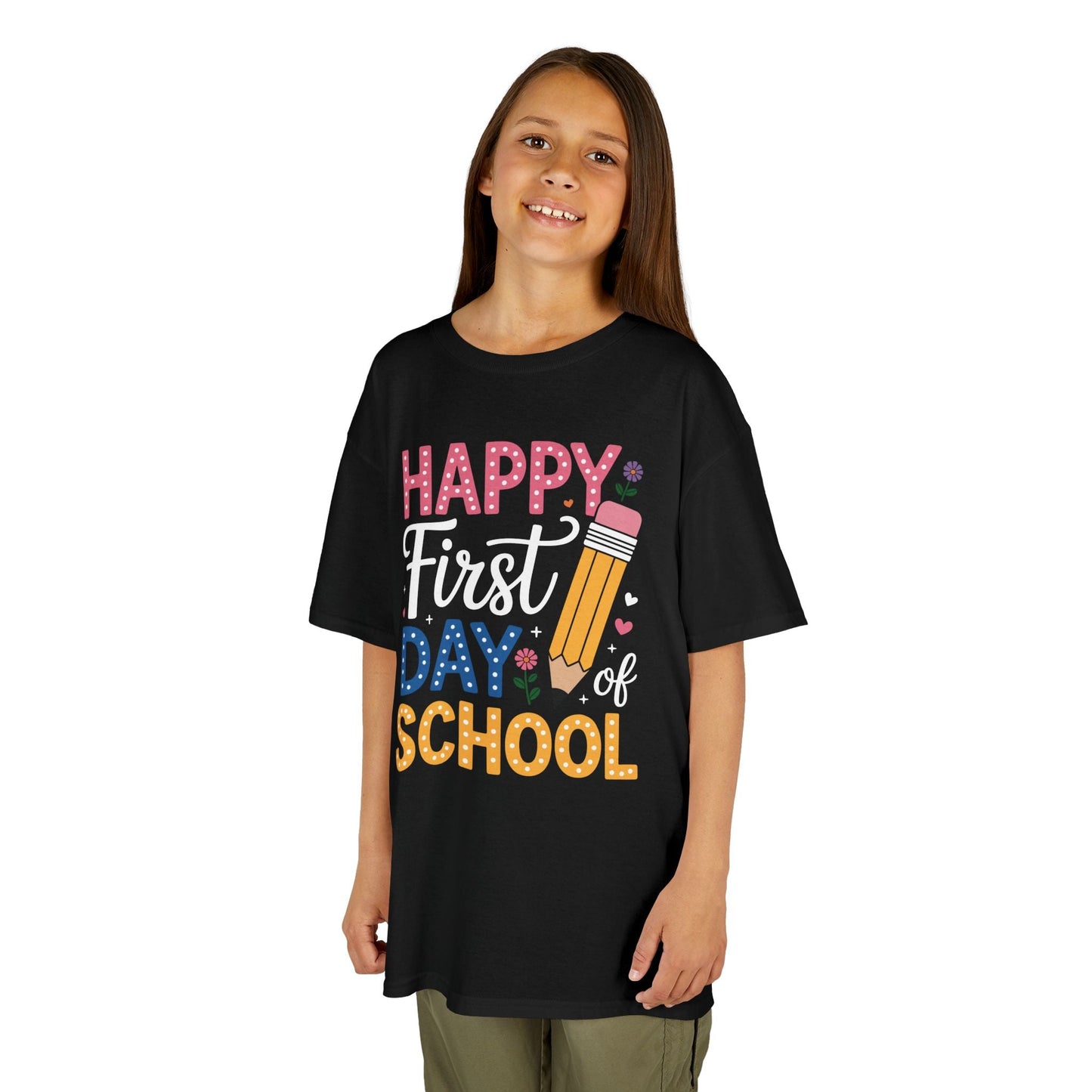 Happy First Day of School Pencil Teacher Cute Back to School T-Shirt