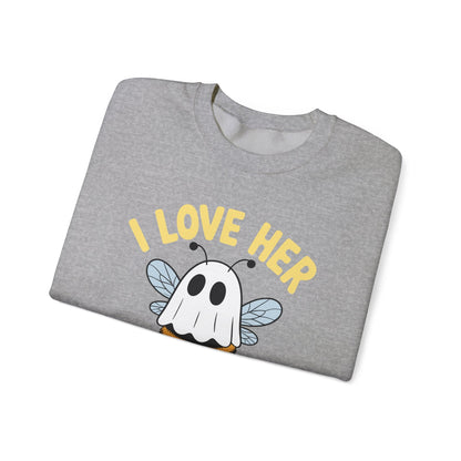 I Love Her Boo Bees Couples Halloween Adult Costume His Men Sweatshirt
