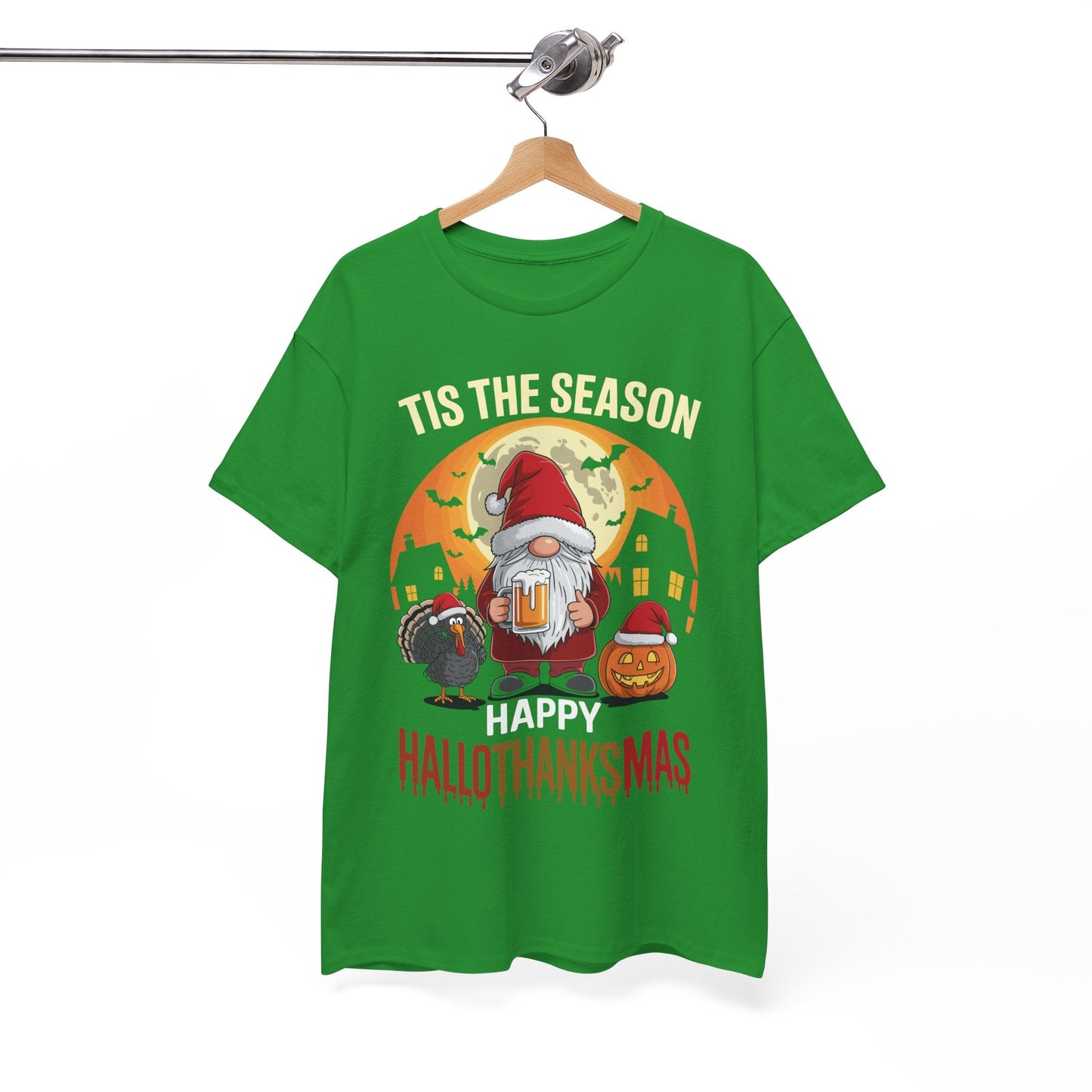 Happy Hallothanksmas Halloween Thanksgiving Merry Christmas T-Shirt