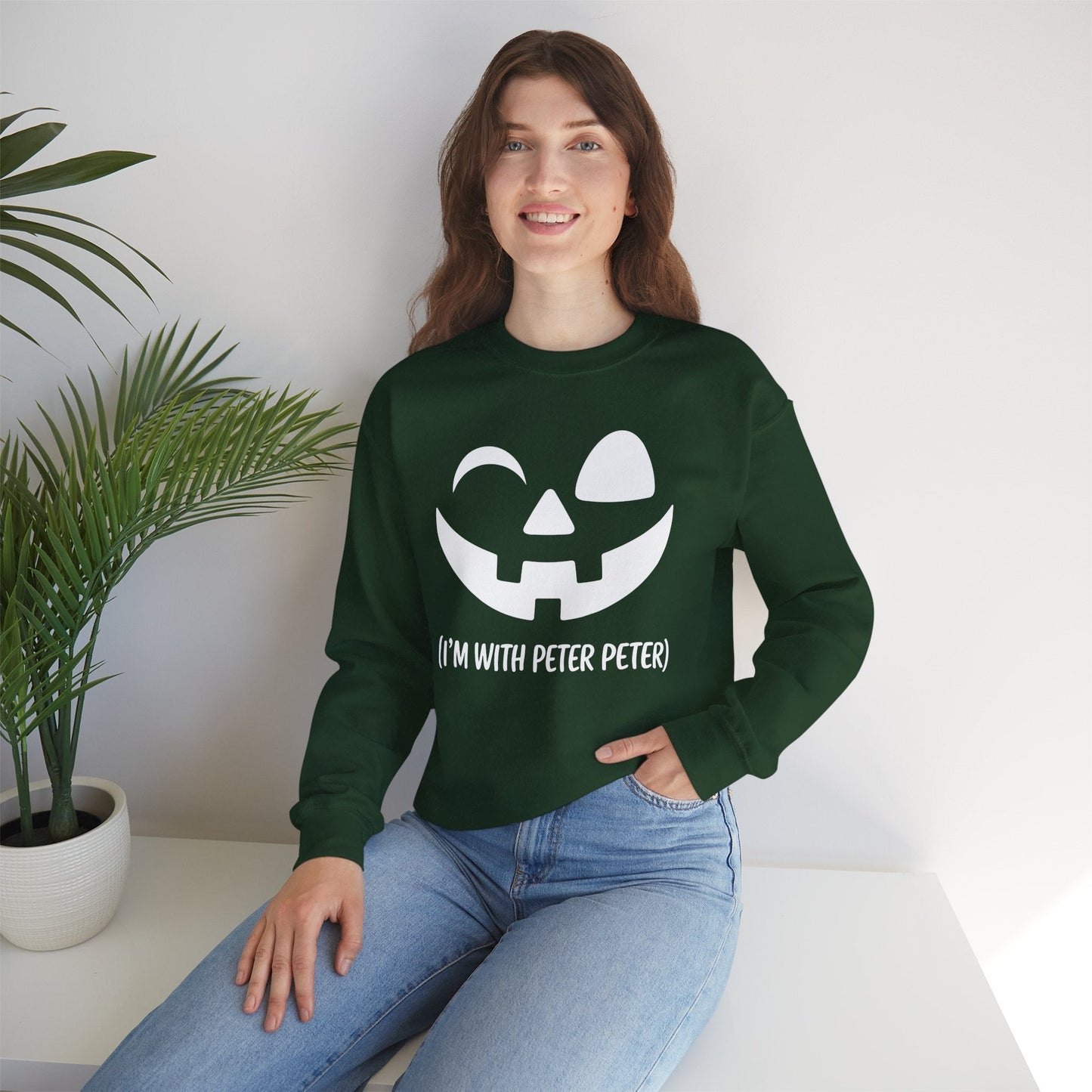 Im With Peter Couple Halloween Adult Eater Pumpkin Sweatshirt