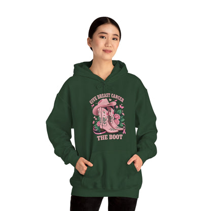 Give Breast Cancer The Boot Cowgirl Cancer Awareness Ribbon Hoodie
