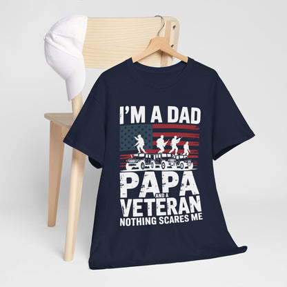I'm A Dad Papa And Veteran Funny Retro Dad Papa Grandpa T-Shirt