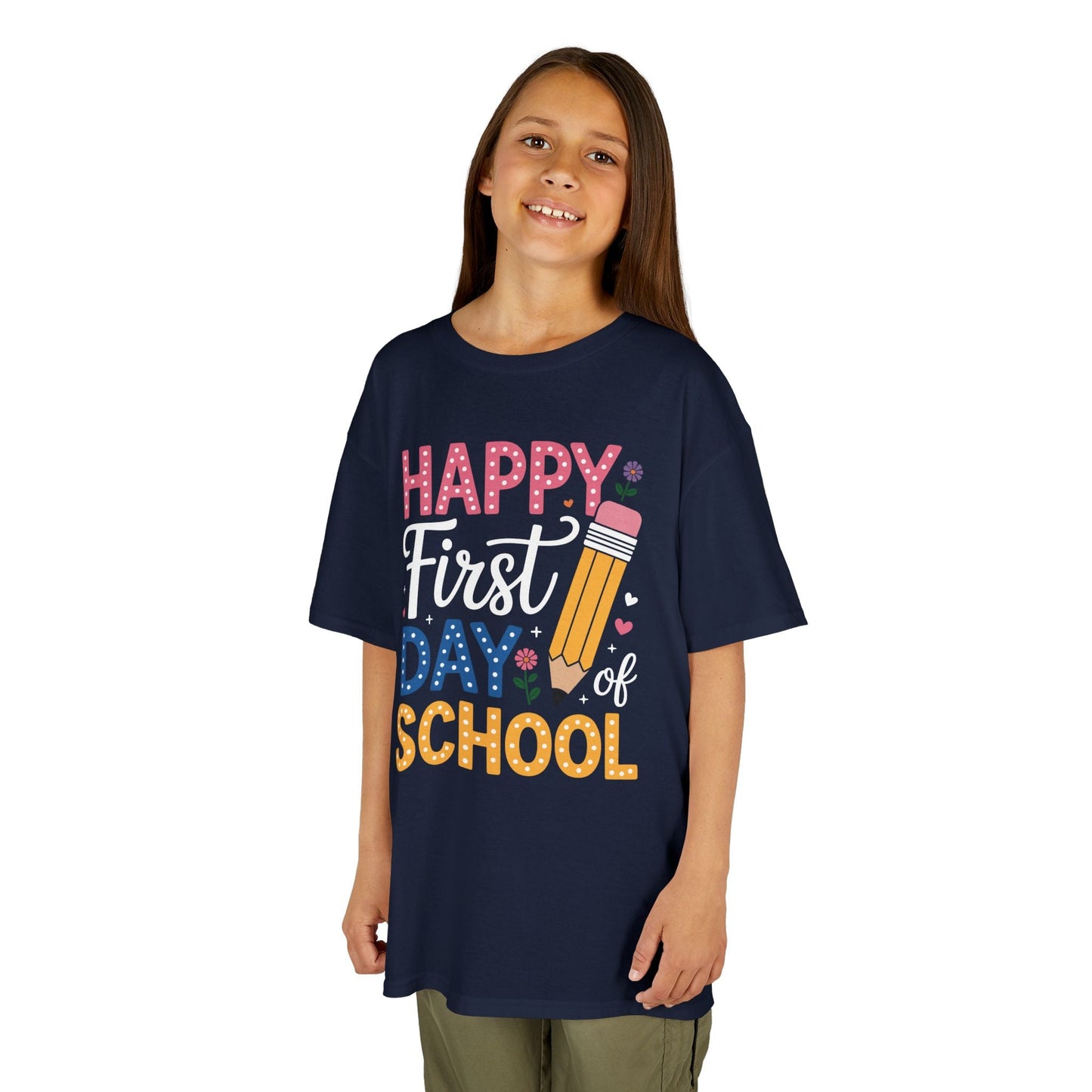 Happy First Day of School Pencil Teacher Cute Back to School T-Shirt