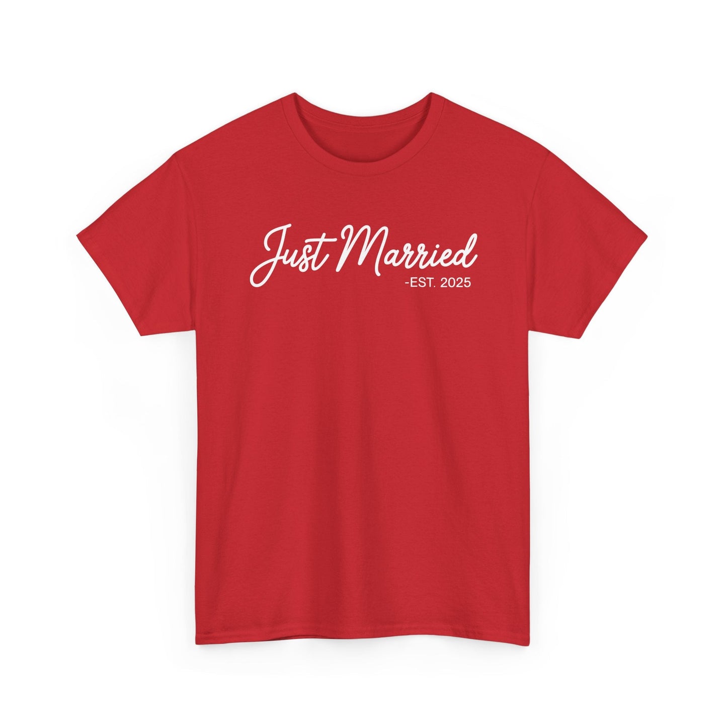 Just Married 2025 Honeymoon Wedding Couples Fiancee T-Shirt