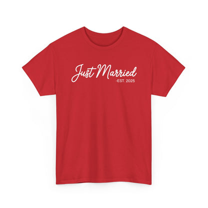 Just Married 2025 Honeymoon Wedding Couples Fiancee T-Shirt
