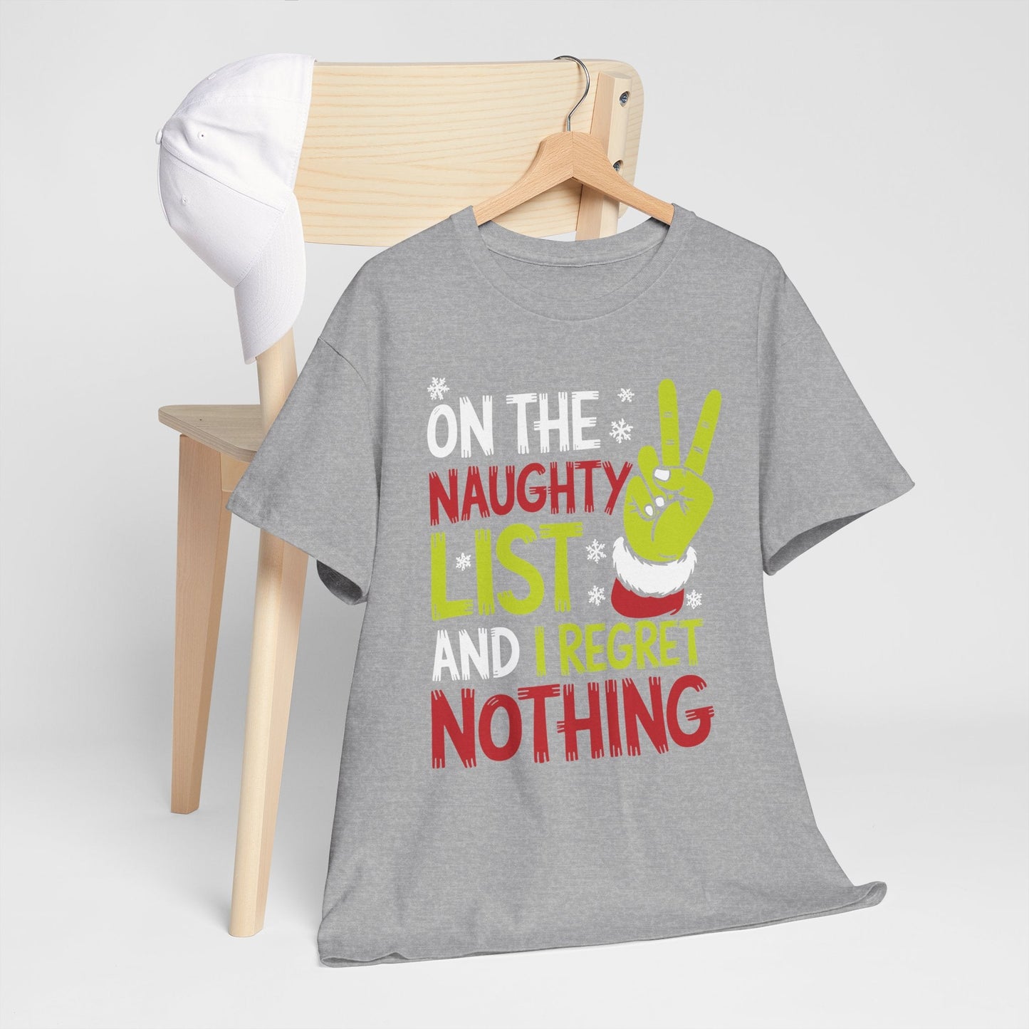 On The Naughty List And I Regret Nothing Funny Christmas Tee T-Shirt