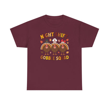Night Shift Gobble Squad Night Worker Staff Thanksgiving T-Shirt