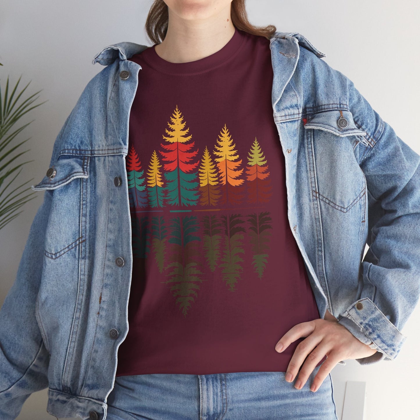 Nature Reflection Forest Trees Outdoor Wildlife T-Shirt