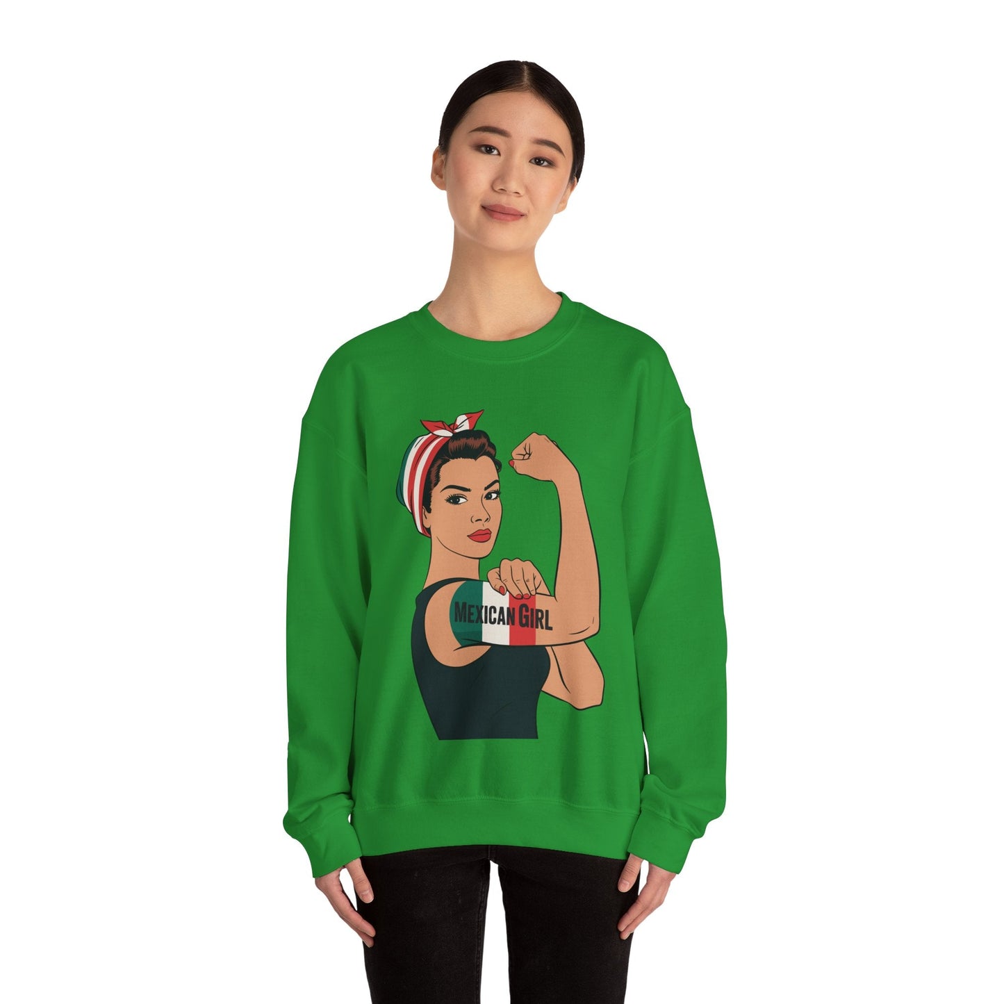 Mexican Girl Mujer Rosie Riveter Cinco De Mayo Fiesta  Sweatshirt Women