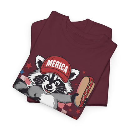 Red White And Feral Raccoon 4th of July Saying Meme T-Shirt