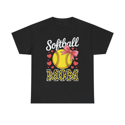 Softball Mom Headband Leopard Softball Ball Mothers Day Mama T-Shirt