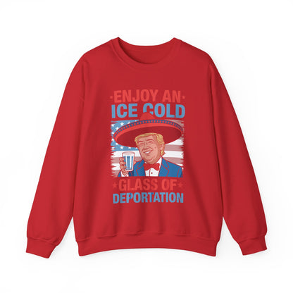 Funny Trump 4th of July Ice Cold Glass Of Deportation Sweatshirt