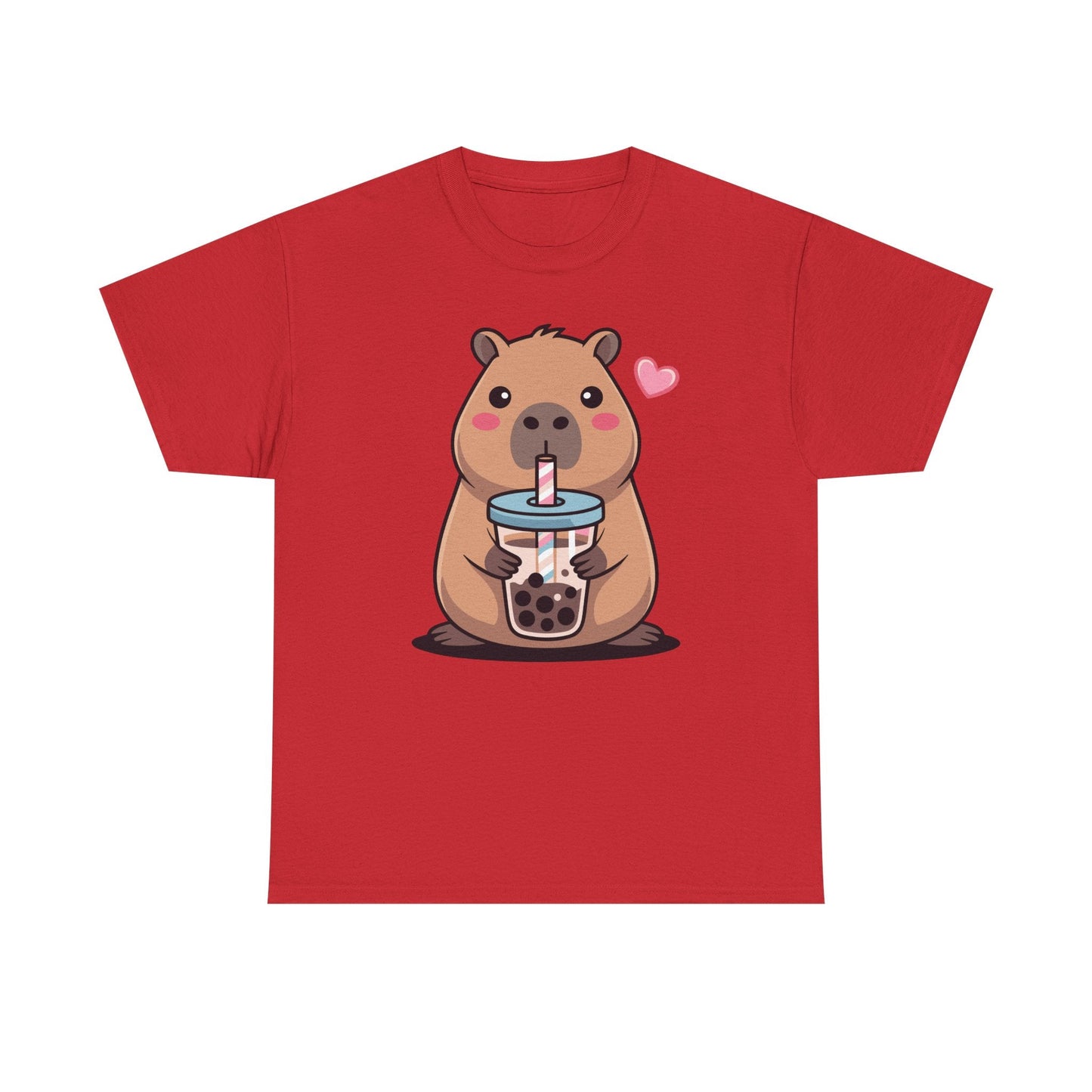 Cute Capybara Kawaii Anime Drinking Bubble Tea Lover Girls T-Shirt