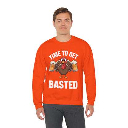 Time To Get Basted Funny Beer Thanksgiving Turkey Gift Sweatshirt