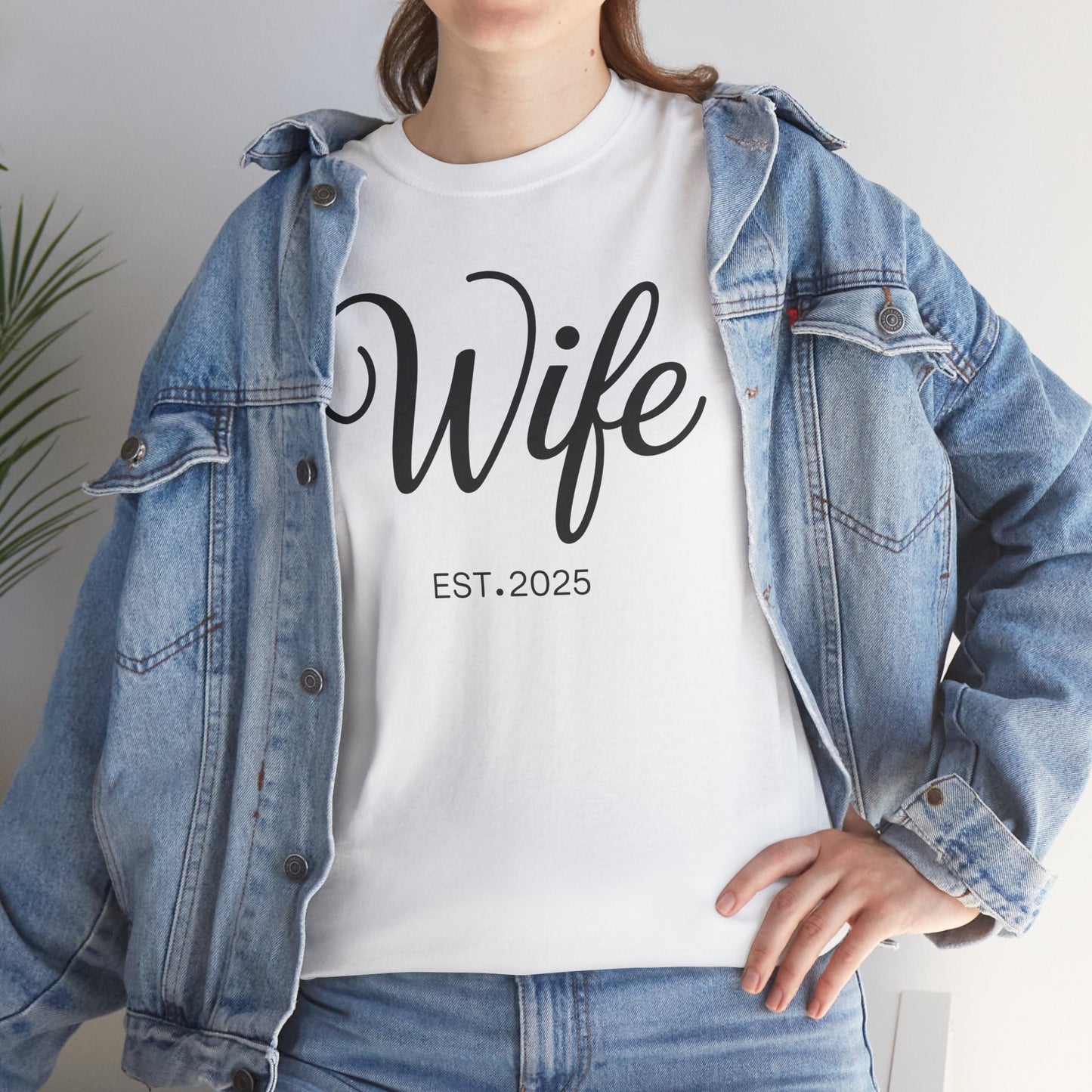 Wife Est 2025 Just Married Honeymoon Wedding Couples T-Shirt