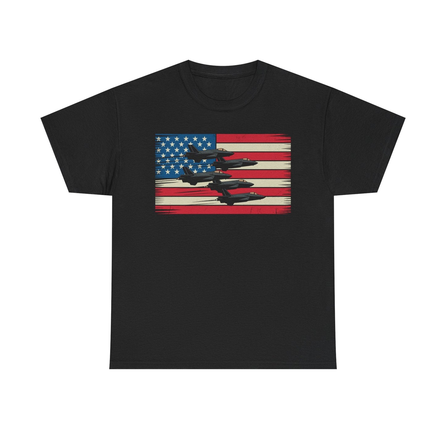 Vintage American Flag USA Fighter Jets 4th of July Patriotic T-Shirt