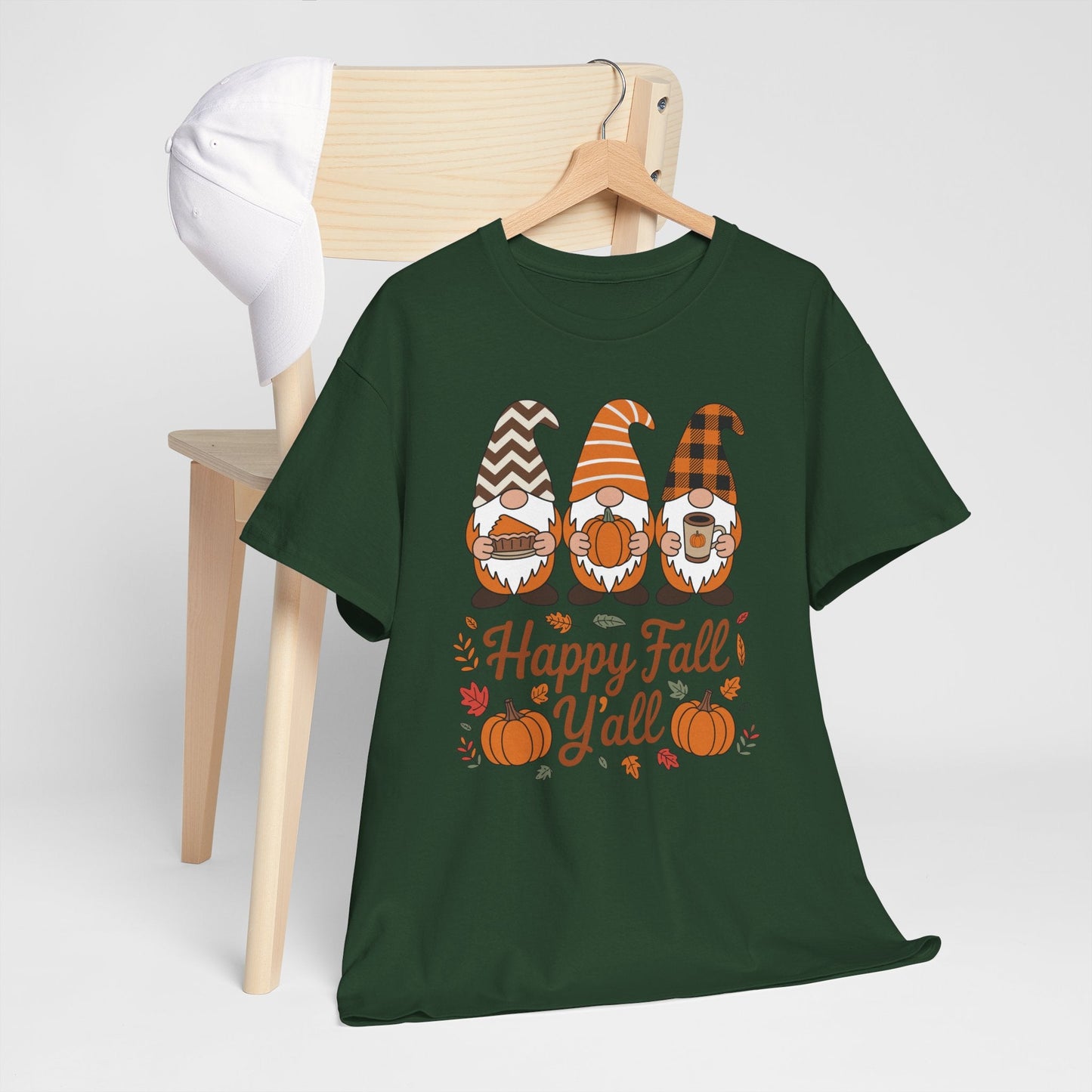 Happy Fall Y'all Gnome Pumpkin Autumn Thanksgiving Men Women T-Shirt