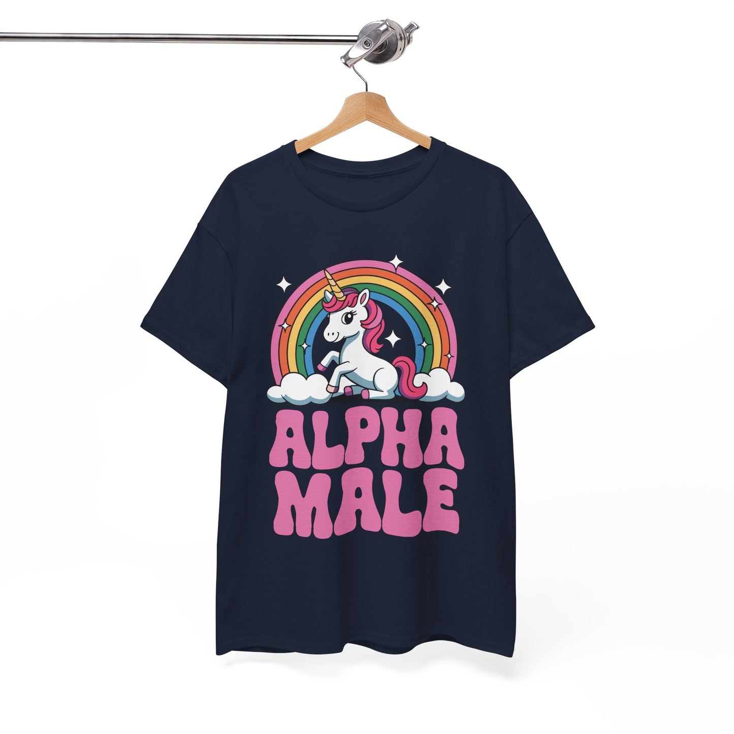 Funny Alpha Male Unicorn Sarcastic Ironic Weird Y2K Humor T-Shirt