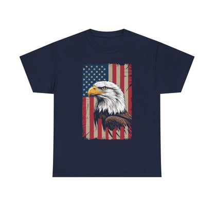 American Flag Bald Eagle Patriotic Red White Blue T-Shirt