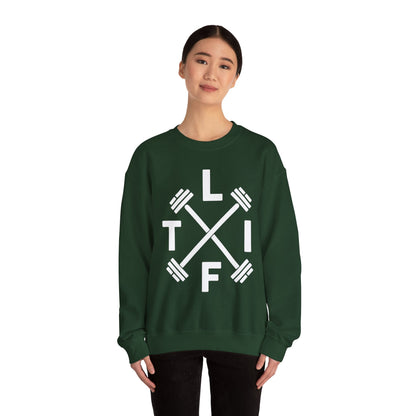 LIFT Weightlifting Fitness Barbells Crossed Circle Sweatshirt
