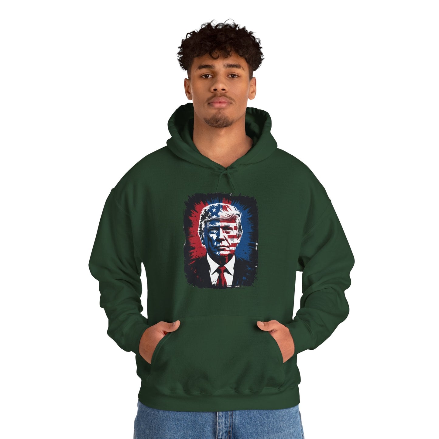 President Trump Portrait 4th July Hoodie