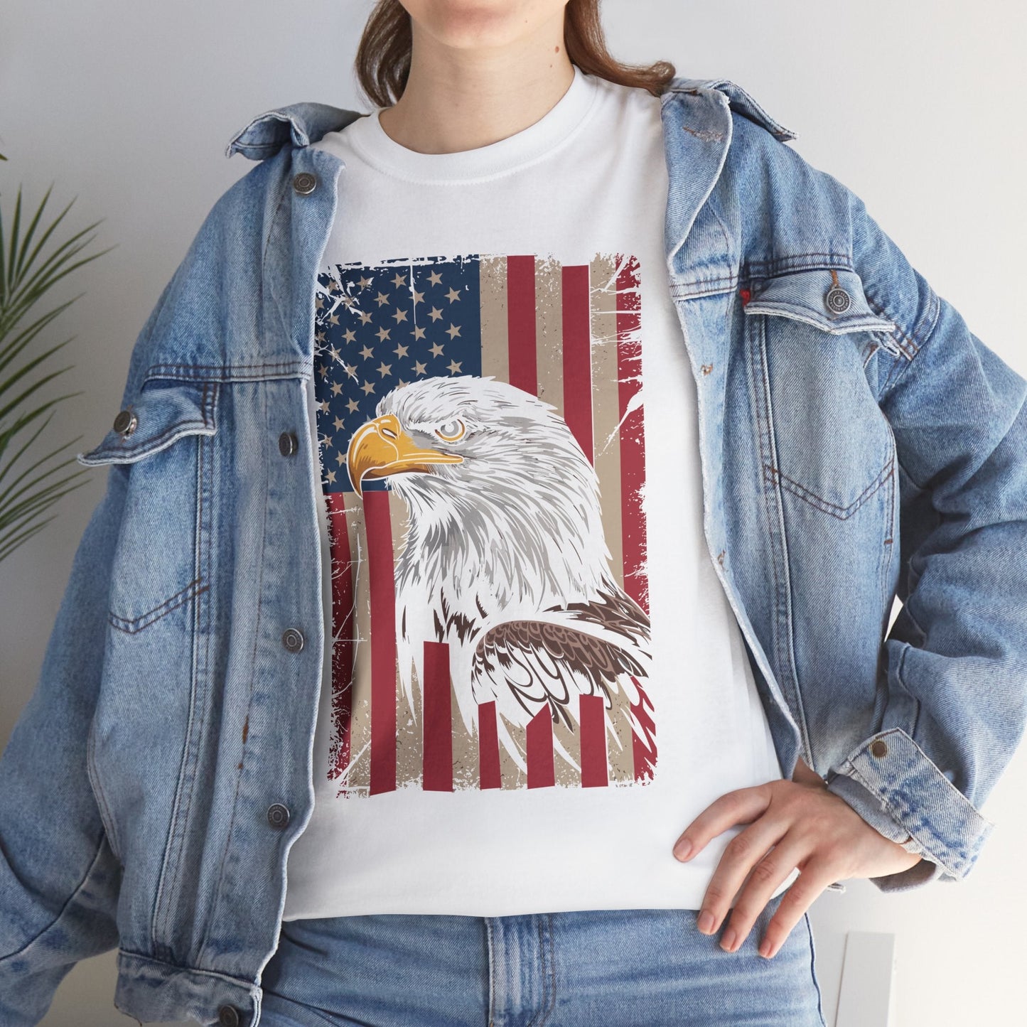 American Flag Bald Eagle Patriotic Red White Blue T-Shirt