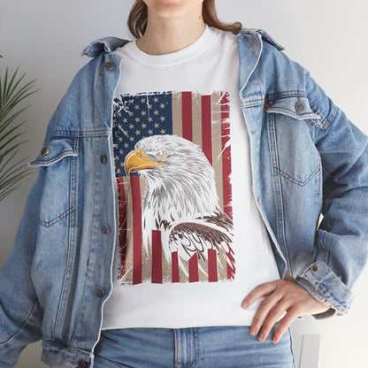 American Flag Bald Eagle Patriotic Red White Blue T-Shirt