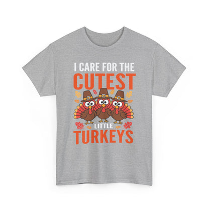 Care For Little Turkeys Nurse Fall Thanksgiving Scrub Top T-Shirt