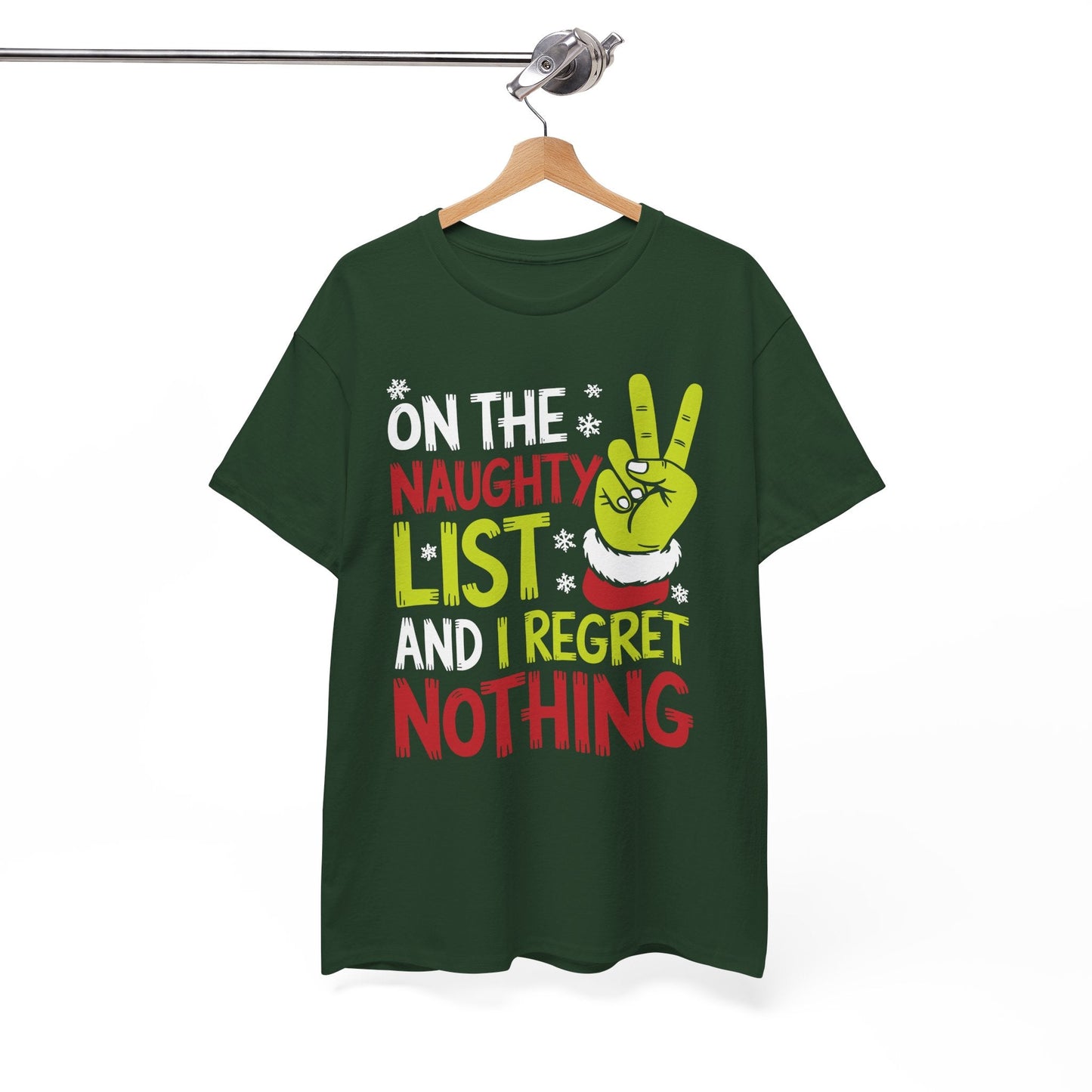On The Naughty List And I Regret Nothing Funny Christmas Tee T-Shirt