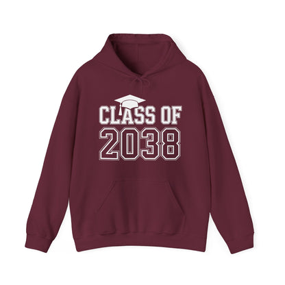 Class of 2038 Grow With Me Funny Kindergarten Back To School Hoodie