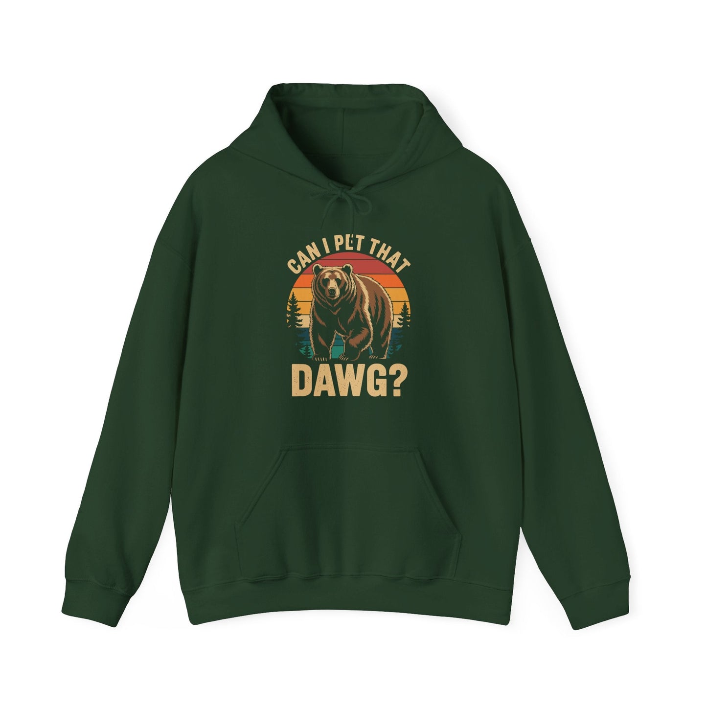 Can I Pet That Dog Funny Dawg Bear Meme Camping Hiking Hoodie