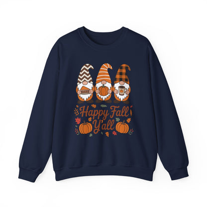 Happy Fall Y'all Gnome Pumpkin Autumn Thanksgiving Men Women Sweatshirt