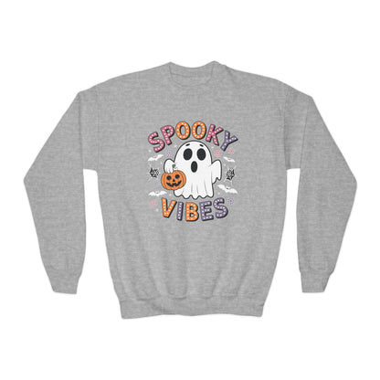 Spooky Vibes Ghost Retro Groovy Halloween Kids Sweatshirt