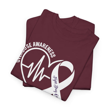 Overdose Awareness Month Heart Purple Ribbon Support T-Shirt