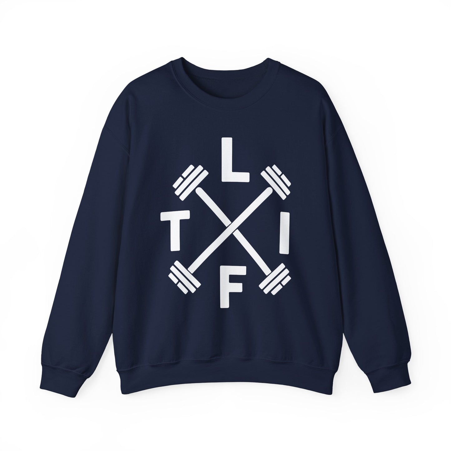 LIFT Weightlifting Fitness Barbells Crossed Circle Sweatshirt