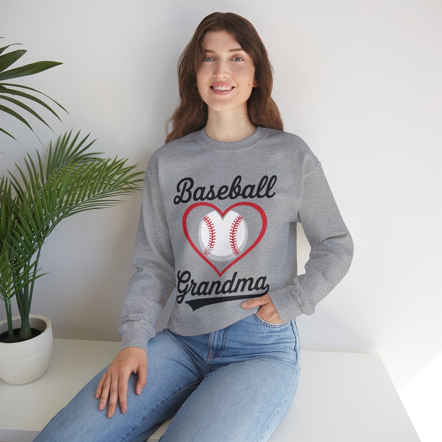 Baseball Grandma Women Baseball Heart Mothers Day Sweatshirt