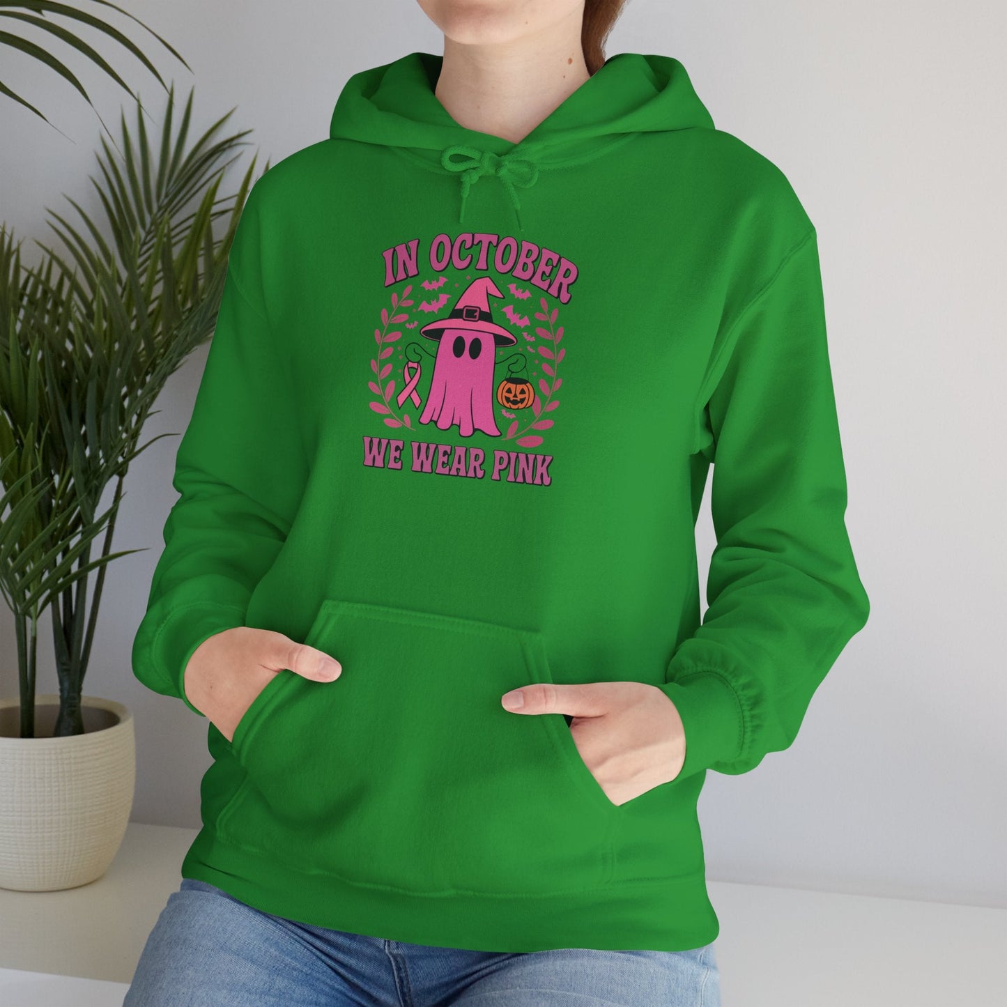 In October We Wear Pink Breast Cancer Awareness Halloween Hoodie