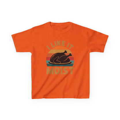 I Like It Moist Unisex Kids Black Thanksgiving T-Shirt