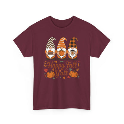 Happy Fall Y'all Gnome Pumpkin Autumn Thanksgiving Men Women T-Shirt