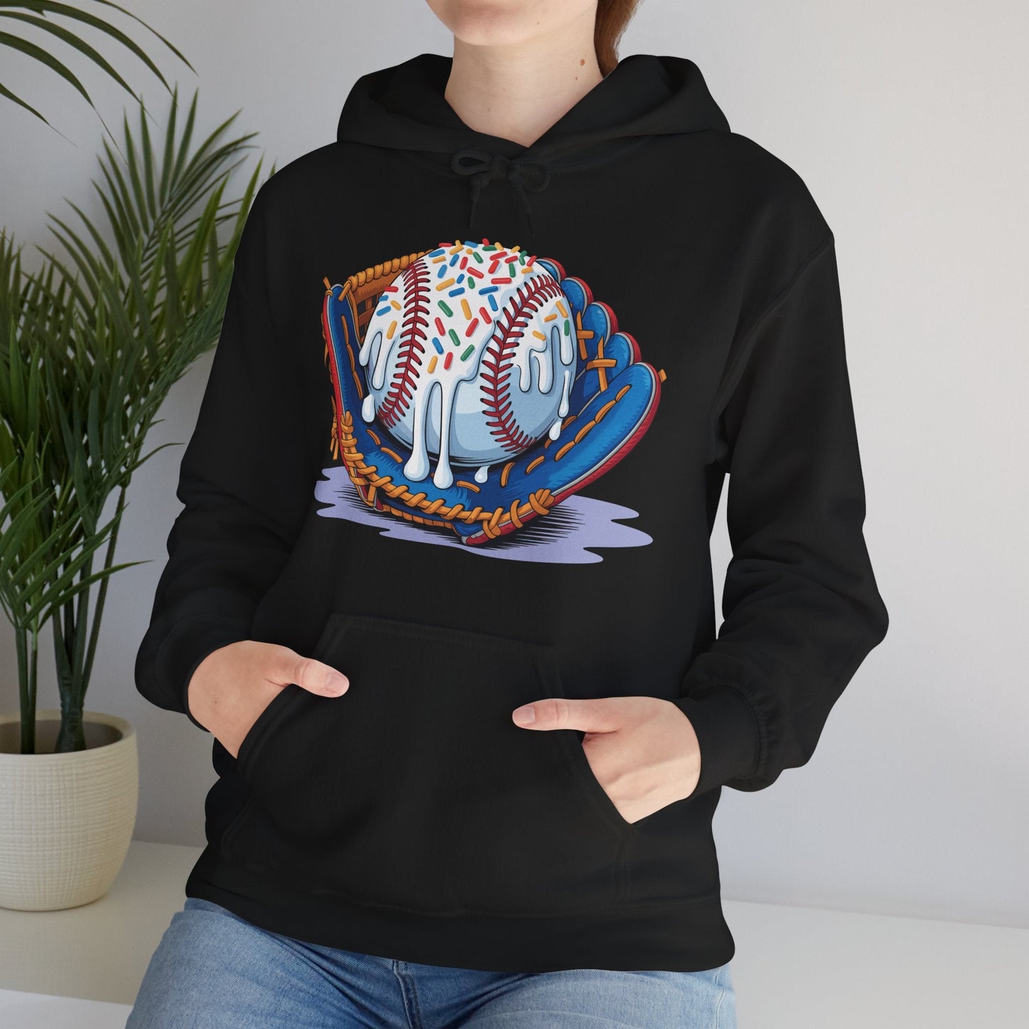 Baseball Drip Ice Cream Sprinkles Baseball Glove Hoodie