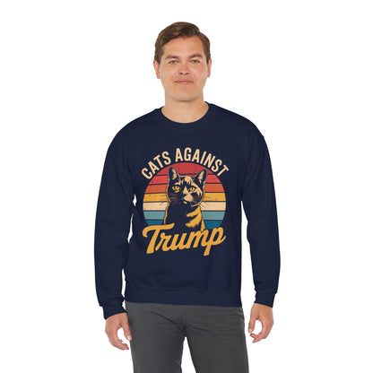 Cats Against Trump Funny Anti Trump Election Funny Cat Sweatshirt