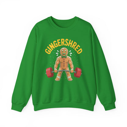 Funny Gingershred Gingerbread Man Gym Bodybuilding Christmas Sweatshirt